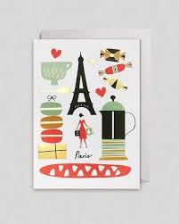 Urbanic Paper Boutique Paris Gold Foil Card Illustration Parisienne Carte Postale Artwork