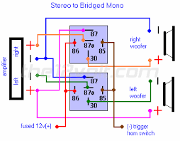 Diagram the12volt com wiring diagrams vehicle full fuse gm door lock best 12 volt relay 98 2008 dodge nitro radio 2018 toyota tacoma remote start negative ram 1500 home audio installation car alarm stereo mobile wire central locking ll 9420 the12voltcom weak positive output to high cur www diodes asp. Stereo To Bridged Mono Switched Outputs Relay Wiring Diagram