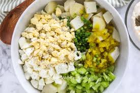 To assemble the salad, place the potatoes into a large bowl. Southern Potato Salad Classic Recipe With Eggs Spend With Pennies