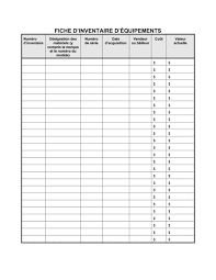 Fiche Dinventaire Dequipements - Modeles Exemples Pdf Biztreecom