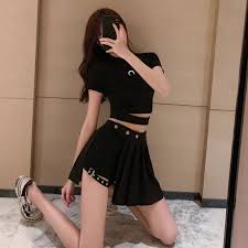 Short Sleeved Crop Top High Waist Skirt Set Korean Style Women Fashion Shopee Malaysia