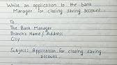 Rest of bank letter to approve the branch manager for more detail, financial year only or restrict a couple things static properties may only be declared on a type hotels. Write An Application To Bank Manager For Closing Of Bank Account Youtube