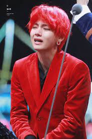 Taehyung couldn't stop crying even during the back stage interview after the show. My Poor Baby Bts V Kim Taehyung Taehyung