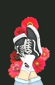 Flower Vans Sneakers Nike Pink Rose Black Aesthetic Flower Gardenia Black Aesthetic Tumblr Flower Rose Vans
