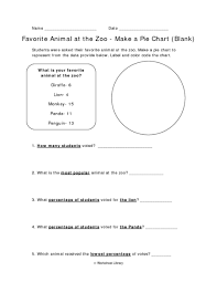 Favorite Animal At The Zoo Making A Pie Chart Worksheet