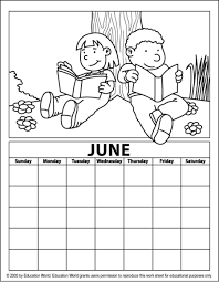 Coloring pages for calendar are available below. June Coloring Calendar Education World