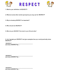 Respect Worksheet Respect Lessons Teaching Respect Teaching Social Skills
