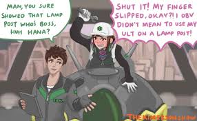 I Imagine Dae Hyun Likes To Sass Dva Whenever She Messes Up Her Ult Bomb Which In My Case Is All The Time Overwatch Funny Overwatch Pictures Overwatch Fan Art