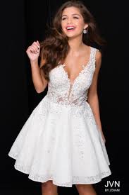 Jvn Homecoming Jvn By Jovani Homecoming Jvn45264 Jvn Short Cocktail Homecoming Gipper Prom White Cocktail Dress Prom Dresses Jovani Cocktail Dress Lace