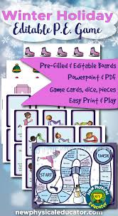 Winter Board Game For Physical Education Elementary Physical Education Activities Physical Education Pe Games Elementary