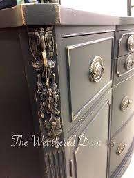 Beautiful Detail On Painted Furniture Enhanced With Bronze Brocade Gilding Wax From The Co Black Painted Furniture Gilded Furniture Black Chalk Paint Furniture