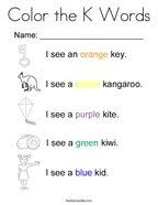 There are many colors starting by c and it is quite outnumbered. Letter K Coloring Pages Twisty Noodle