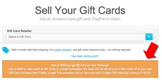 Sell gift card for paypal credit. Plasticjungle Promotion Sell 200 In Gift Cards Get 20 In Credit My Money Blog