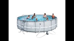 Bestway Power Steel Frame Pool Round Youtube