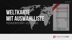 Vielleicht wird das ein oder andere land einmal ein urlaubsziel. Weltkarte Mit Auswahlliste Powerpoint Vorlage Presentationload