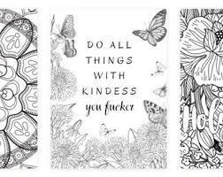 This collection includes mandalas, florals, and more. Cuss Word Coloring Etsy