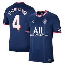 Kostenlose lieferung und gratis rückversand. Psg X Jordan Heim Stadion Trikot 2021 22 Mit Pokal Aufdruck Sergio Ramos 4