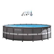 Intex 18 X 52 Ultra Frame Pool Set With 2100 Gph Sand Filter Pump V Trap Vac Walmart Com Best Above Ground Pool Intex Pool Liners