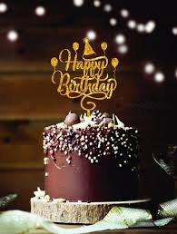 Happy Birthday Cake Topper Gold Mirror Acrylic Monogram Birthday Cake Toppers Birthday Party Decoration Happy Birthday Wishes Cake Happy Bday Cake Happy Birthday Cake Topper