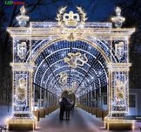 Large LED 3D Arch Motif Light for Outdoor Shopping Mall Decoration