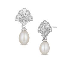 Disney Ariel Inspired Shell Fashion Diamond Earrings 1 10 Cttw Enchanted Disney Fine Jewelry