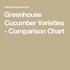 Greenhouse Cucumber Varieties Comparison Chart Garden