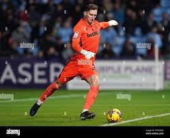 Stoke City goalkeeper Jack Bonham during the Sky Bet Championship match at  the Coventry Building Society Arena, Coventry. Picture date: Saturday  November 11, 2023 Stock Photo
