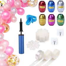 Buy diy balloon garland & arch kit, 138pcs pink & purple & blue & white latex balloons set with decorating strip, glue dots, pink ribbon, tying tool, hooks for wedding birthday baby shower party decors: Balloon Garland Arch Decorating Strip Kit For Diy Balloon Garland Diy Balloon Arch Kit Balloon Streamers Balloon Display Balloon Design For Birthday Wedding Party Set Of 19 Party Propz Online Party