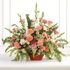 Peach Altar Arrangement Denver Co Florist Same Day Flower Delivery For Any Occasion Large Flower Arrangements Flower Arrangements Church Flower Arrangements