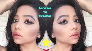 To put a simple conclusion, contour is supposed to shape your face and bronzer is there to make you look more toasted. Bronzing Vs Contouring Difference Between Contour And Bronzer Youtube