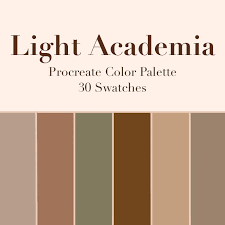 Light Academia Procreate Color Palette 30 Swatches Instant Etsy Aesthetic Light Color Palette Color Palette Design