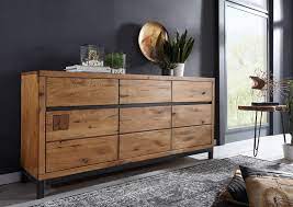 Die meisten sideboards sind etwa 200 cm breit und nicht ganz so tief wie kommoden. Wildeiche Sideboard Massiv Versandfrei Kaufen Massivmoebel24