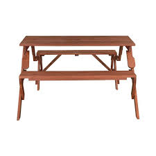 Wooden folding picnic table bench. Leisure Season Convertible Picnic Table Bench 58 In X 30 In Brown Fptb7104 Rona