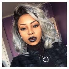 Salt and pepper 100% human weave hair extension straight track grey color # 51 # 44. Goddess Leach Hair Styles Grey Hair Wig Hair