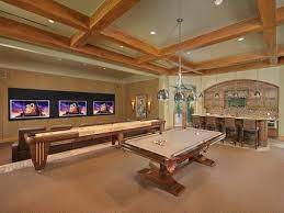 Gorgeous Game Room Design With Wooden Frame Ceiling Game Room Design Home Game Room