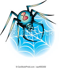 The eight legged creature by sight looks hideous and by. Tattoo Design Spider Clip Art Tattoo Design Of A Black Widow Spider Canstock