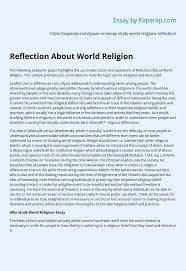 Component 1 specimen mark scheme. Reflection About World Religion Essay Example