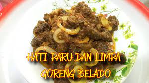 Resepi hati lembu che nom. Hati Paru Dan Limpa Goreng Belado Youtube