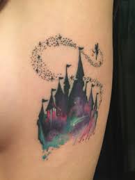 My Disney Castle Watercolor Tattoo Neck Tattoo Disney Tattoos Foot Tattoos