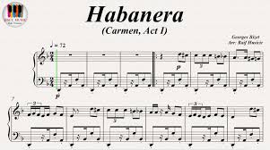Habanera Carmen Act I L Amour Est Un Oiseau Rebelle Georges Bizet Lezione Di Pianoforte Piano Sheet Pianoforte