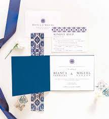Portugal Destination Wedding Invitation Booklet Azulejo Tile Inspired Popular Wedding Invitations Destination Wedding Invitations Wedding Invitation Paper