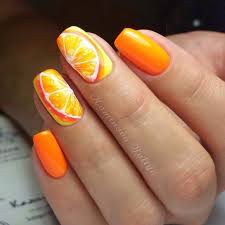 Matte nails gel nails acrylic nails nail nail acrylics new nail designs acrylic nail designs orange nails blue nails. 5 Beautiful Orange Nails Art Ideas With Different Styles For You To Get Prepared For 2021 Summer Lastminutestylist
