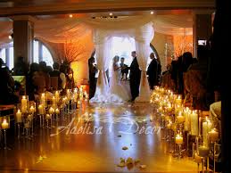 Elegant Fairytale Wedding Ceremony And Reception At Manhattan Penthouse Weddings Ceremonydecor We Wedding Drapery Wedding Decorations Indian Wedding Stage