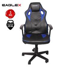 cadeira gamer escritorio eaglex s1 reclinavel com ajuste de altura e modo balanco azul baba shop cadeira gamer magazine luiza