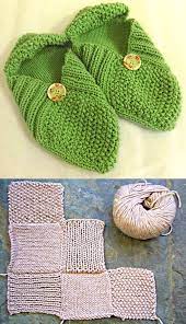 Here's an updated list of slipper patterns that features plenty of styles to choose from. Free Knitting Pattern For Easy Patchwork Slippers Just Knit 6 Squares Stockinette Rib And Mos Knitting Crochet Mittens Free Pattern Sock Knitting Patterns