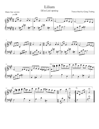 Elfen Lied Lilium Music Box Version Sheet Music For Piano Solo Musescore Com
