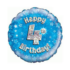 Never forget to dream on june 8th, celebrate best friends day by honoring your closest and dearest friend by sending. Blue Happy 4th Birthday Holographic Round Foil Helium Balloon 46cm 18 In Partyrama
