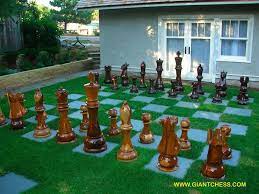 Do any of you play chess? A Chess Board And Patio In One Chess Board Giant Chess Wooden Chess Set