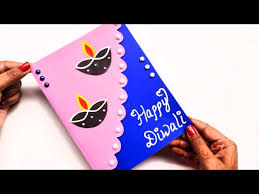 This is a very easy happy diwali very easy happy diwali greeting card drawing that you can make as diy diwali gifts for your. Diy Diwali Greeting Card Handmade Diwali Card Making Ideas How To Make Greeting Card