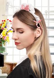Amazon.com: C-ZOFEK Women's French Maid Headband Ribbon Lace Kawaii  Headwear Headpiece for Cosplay Costume : Clothing, Shoes & Jewelry